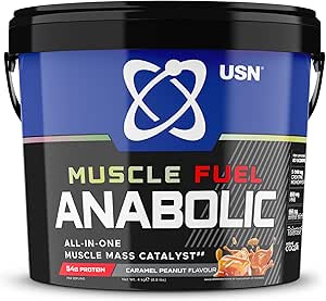 USN Muscle Fuel Anabolic All-In-One Muscle Mass Gainer, Caramel Peanut ...