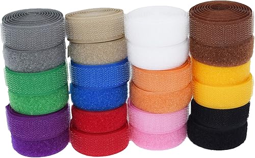 Miniatura 6 de Filan - Cinta de velcro para coser en 12 colores, 24 yardas, cinta de tela de nailon con no adhesivo para manualidades, cinta entrelazada (3/4