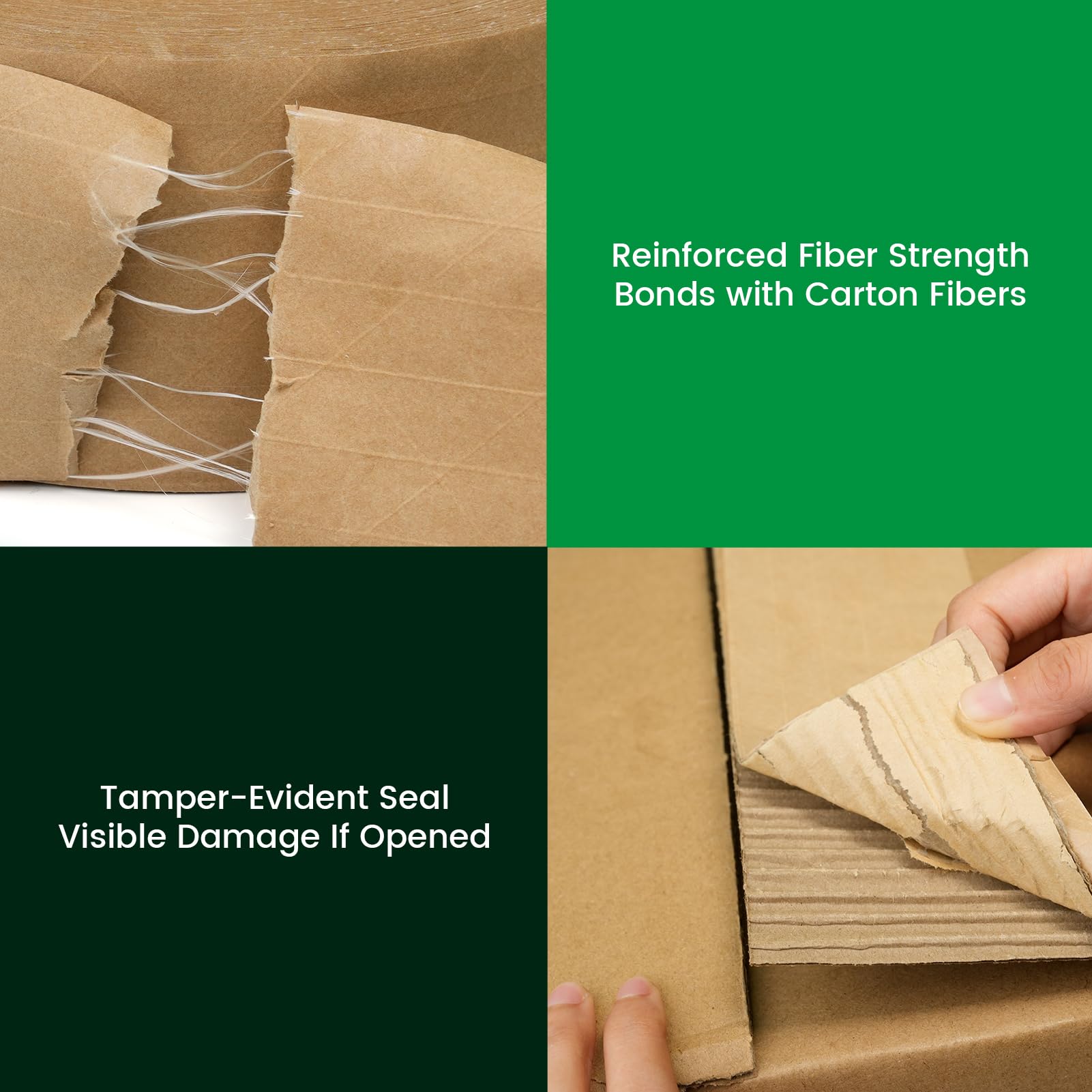 Adhes 4 Rotoli Di Nastro Adesivo In Carta Kraft A Base D'Acqua, Marrone Nastro Adesivo Per Imballaggio Attivato Ad Acqua, 72 Mm X 100 M, Biodegradabile