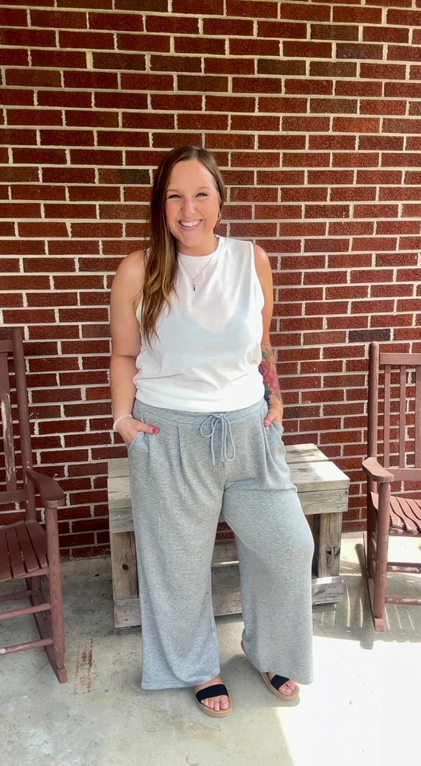 COOTRY Plus Size Straight Leg Sweatpants Women Athletic Workout Yoga Pants Lounge Casual Sweat Pants with 3 Pockets - Image 2