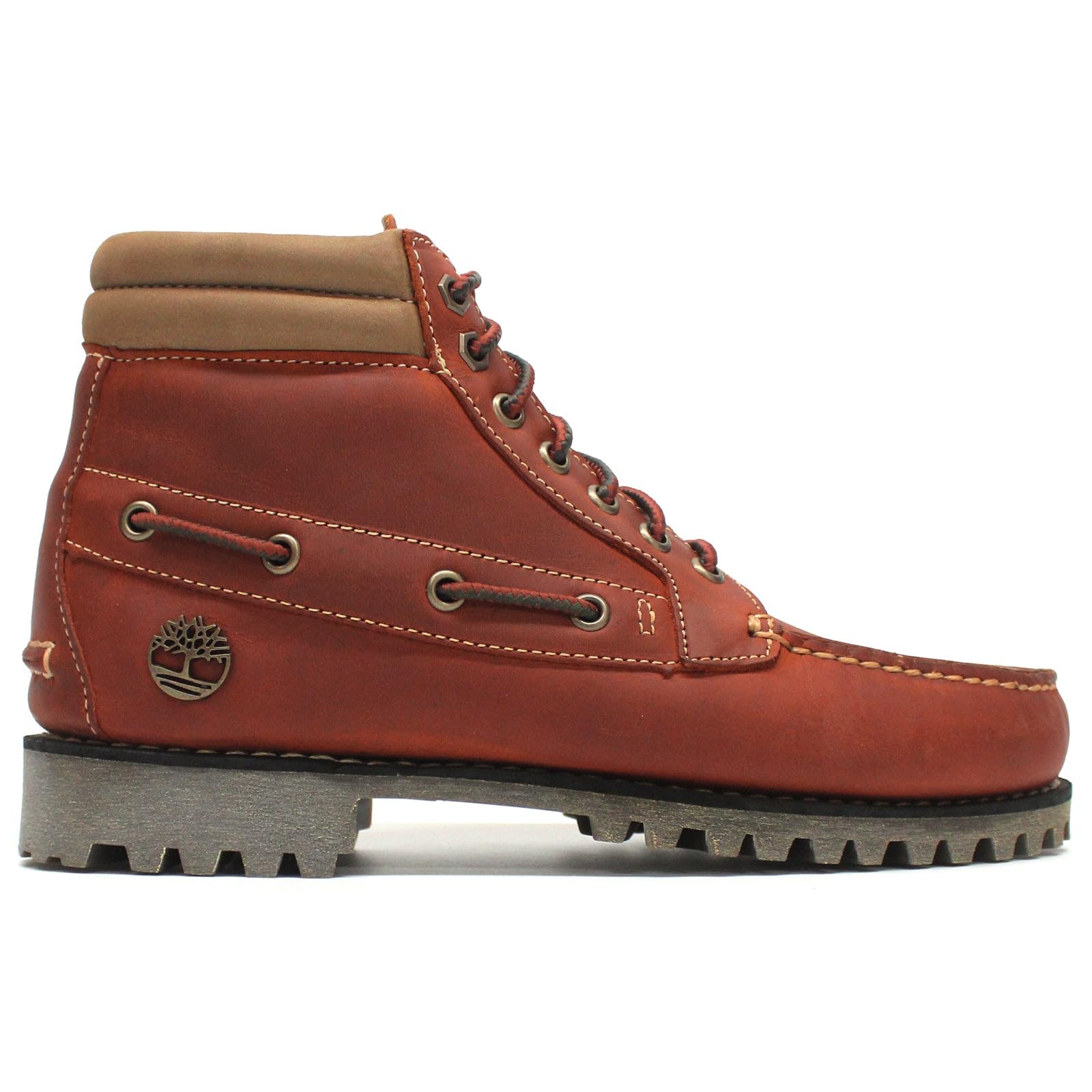 Timberland Hombre Authentic Mid Full Grain Leather Medium Orange Botas 46 EU