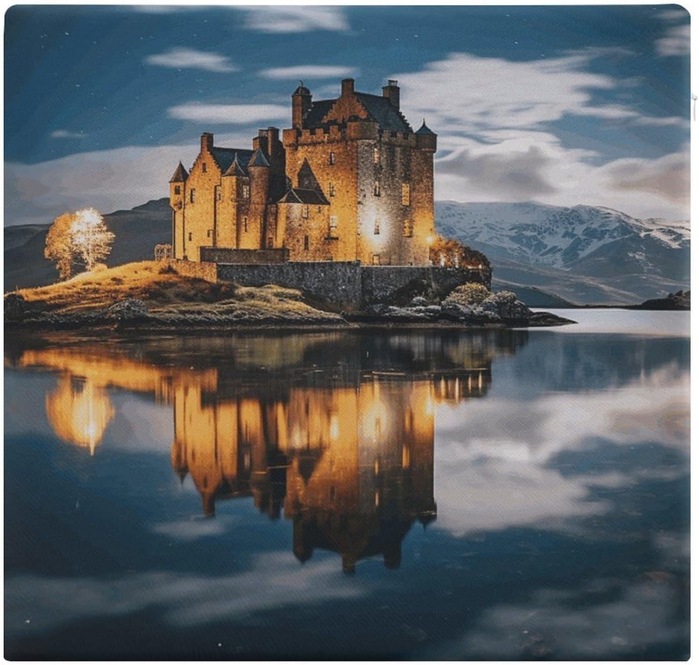 A Castle by The Lake Chair Cushion Memory Foam Breathable Chair Pads Square Large Pillows Seating Comfort Meditation Floor Pillow Car Seat Cushion for Indoor/Outdoor Chairs
