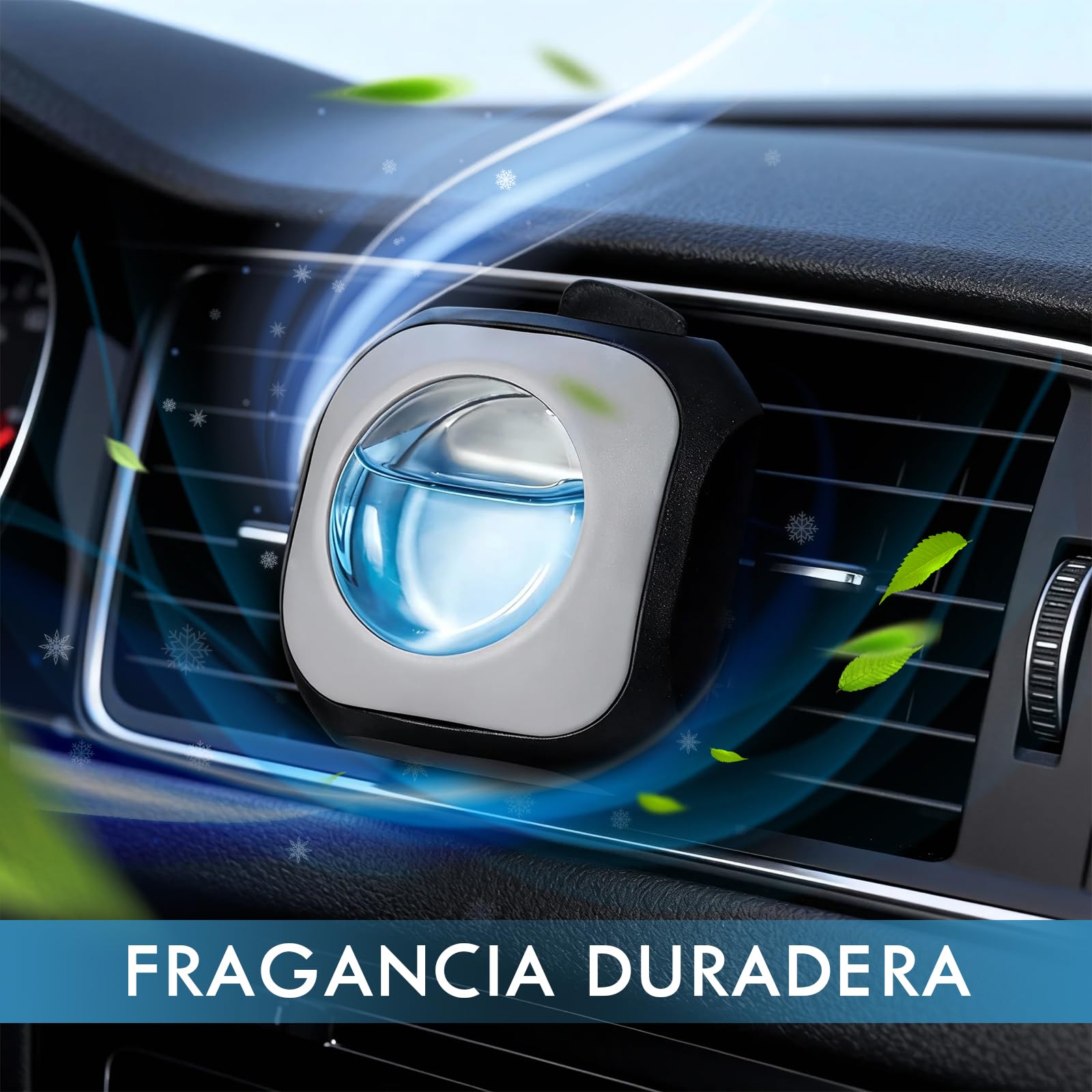 Car Ambientador Coche, Aroma para Coches Nuevos y Talco para Bebés Clips para Ambientadores de Coche, Elimina y Previene los Malos Olores de tu Coche, Pack 12 Unidades 4 ml