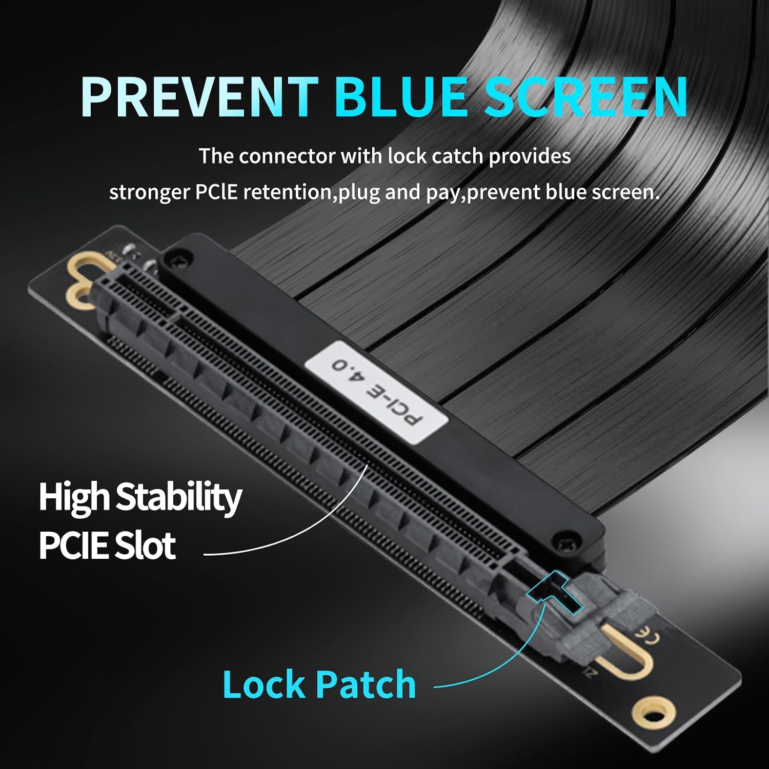 PCIe 4.0 Riser Cable 200mm - RTX 4090/4080/RX 7900 XT Compatible, 90¡ã Right Angle High Speed GPU Extension Cable, Vertical Mount Gaming Graphics Card Extender with EMI Shielding