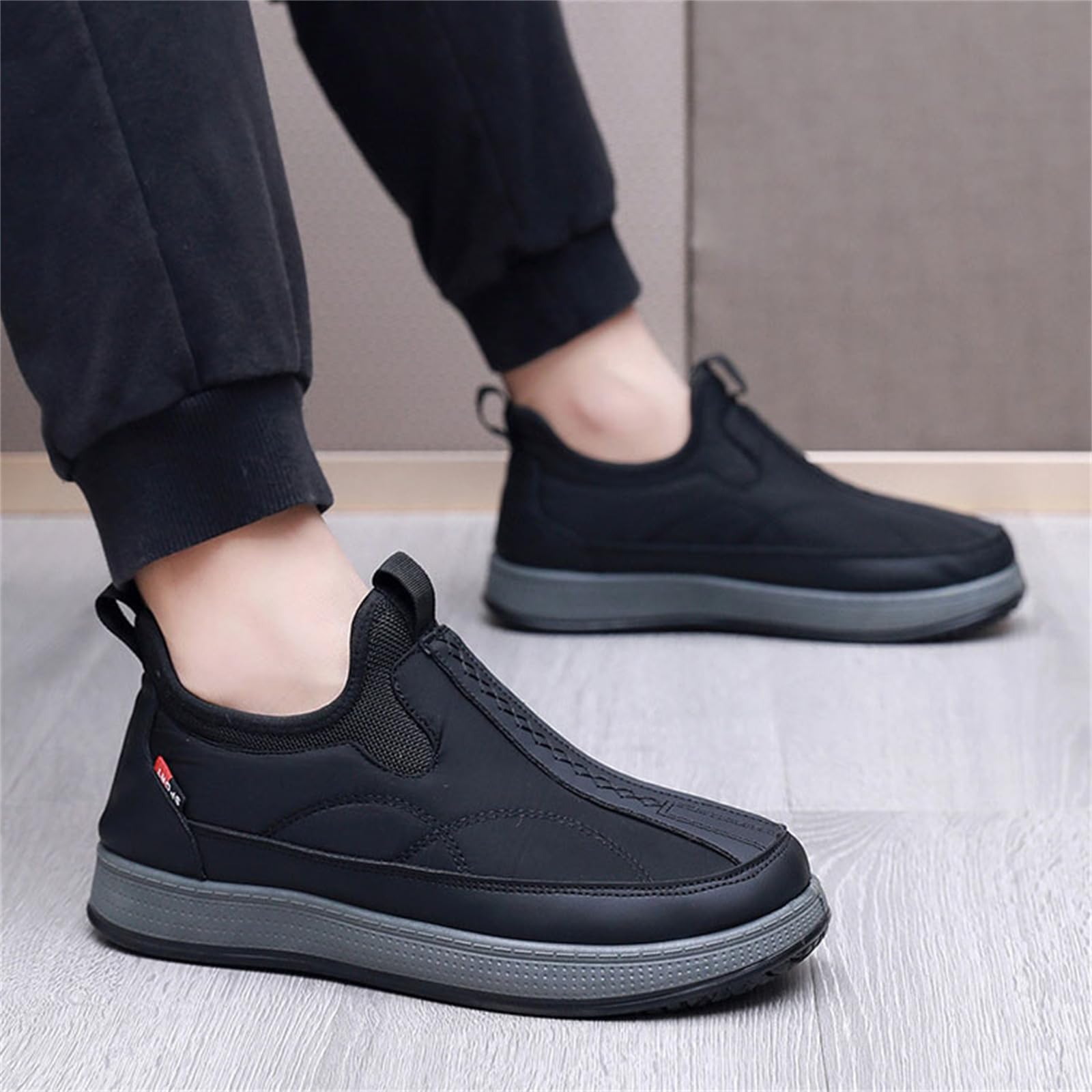 Wasserdichte Schneestiefel für Herren, ultraleicht, wasserdicht, Winterschuhe für bequeme Spaziergänge bei kaltem Wetter, warmer Schlupfschuh