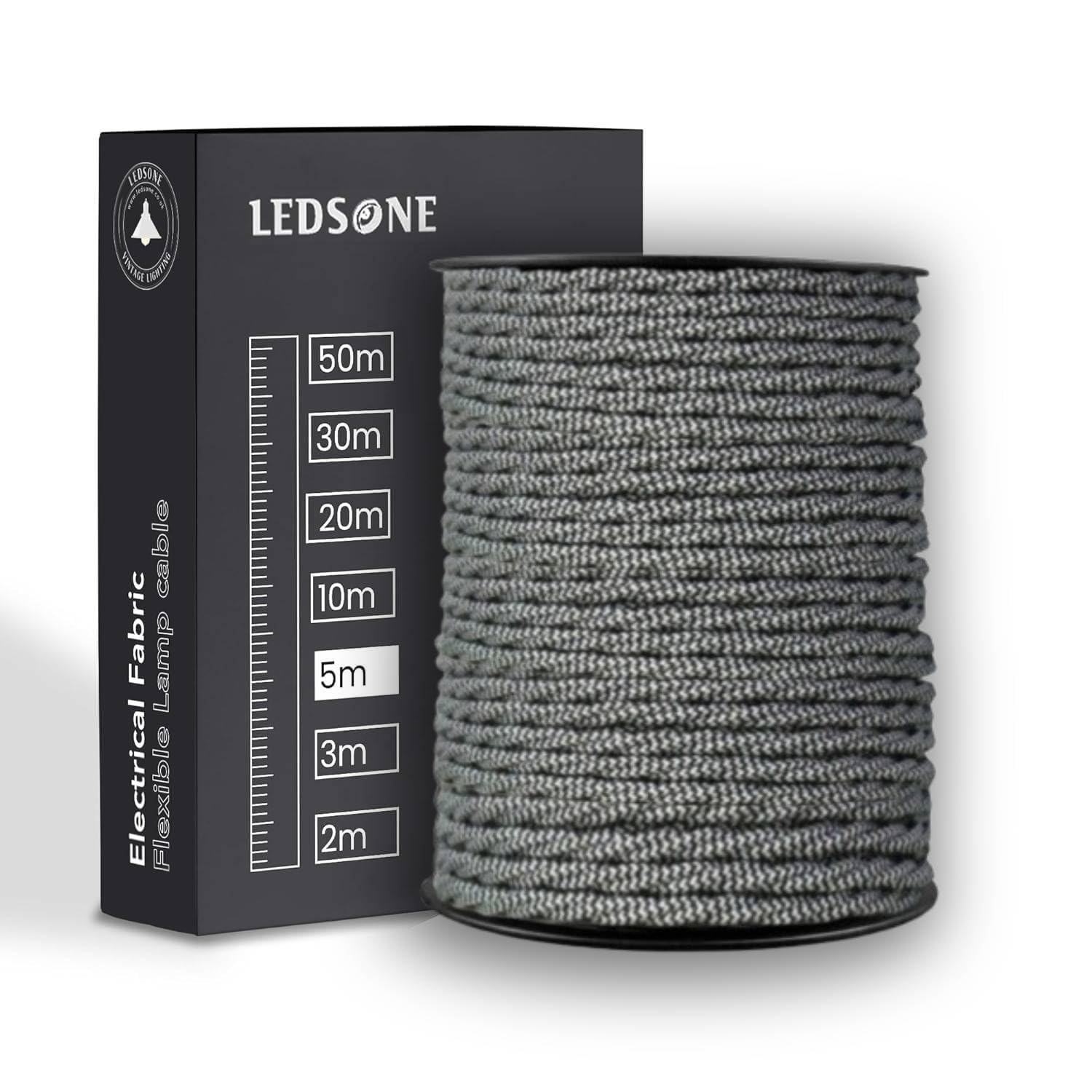 5M / 16.4FT Black and White Braided Flex Cable, 18awg Vintage 2 Core Rope Twisted Fabric Wire Industrial Electrical Wire Lighting Cable Lamp Cord for DIY, Pendant Lights Lighting Appliances