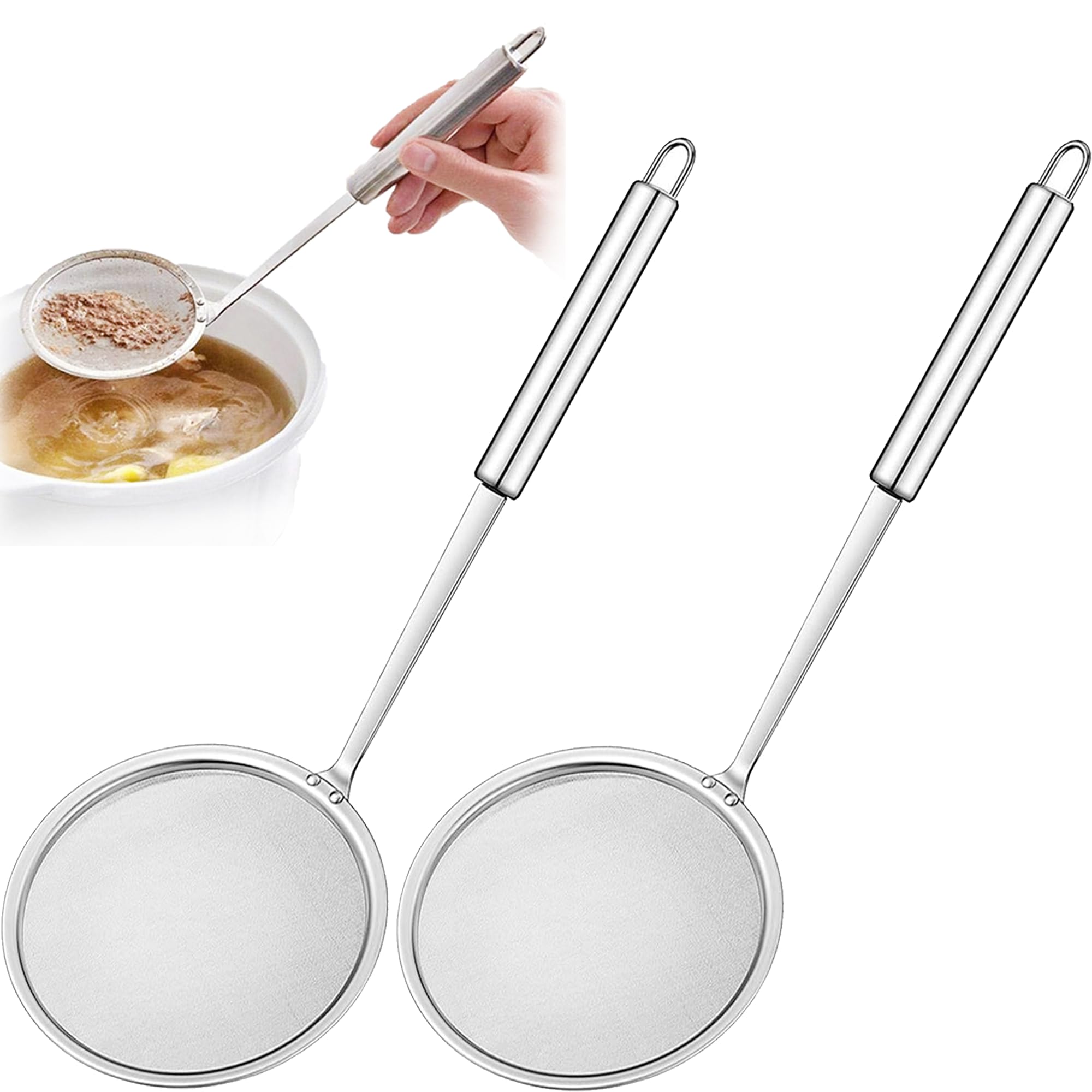 Set Da Cucina In Acciaio Inox 304: Schiumarola, Colino E Cucchiaio Forato Per Schiumare Grasso E Brodo