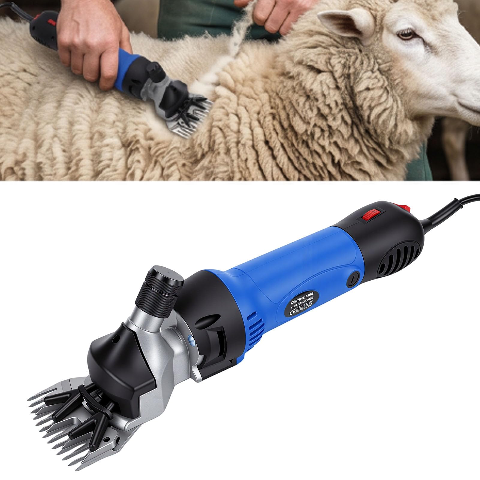 Sxhlseller Kit per Toelettatura Agricola 690W |Tosatrice per Pecore Elettrica per Carichi Pesanti per Pelo Spesso, Tosatrice per Animali a più velocità con Vibrazioni Ridotte, Protezione Dal (Spina