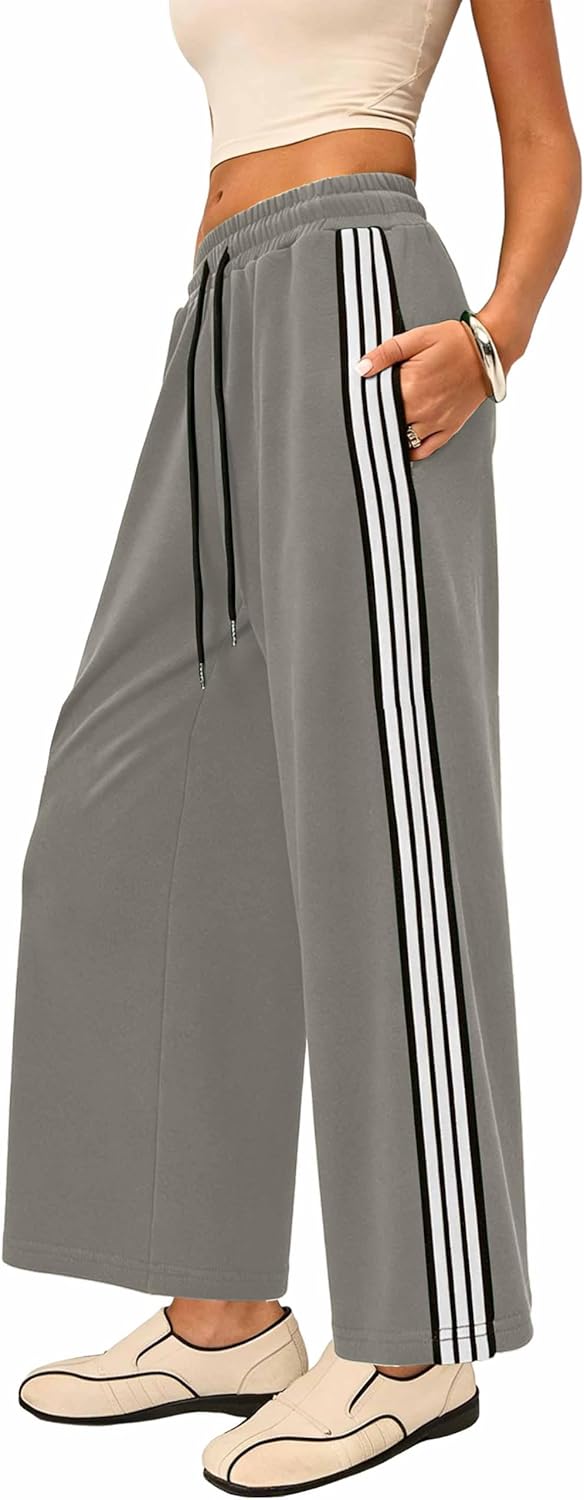 Lumister Women's High Waist Wide-Leg Track Pants with Pockets - Lightweight Quick-Dry Athletic Joggers for Comfort & Style