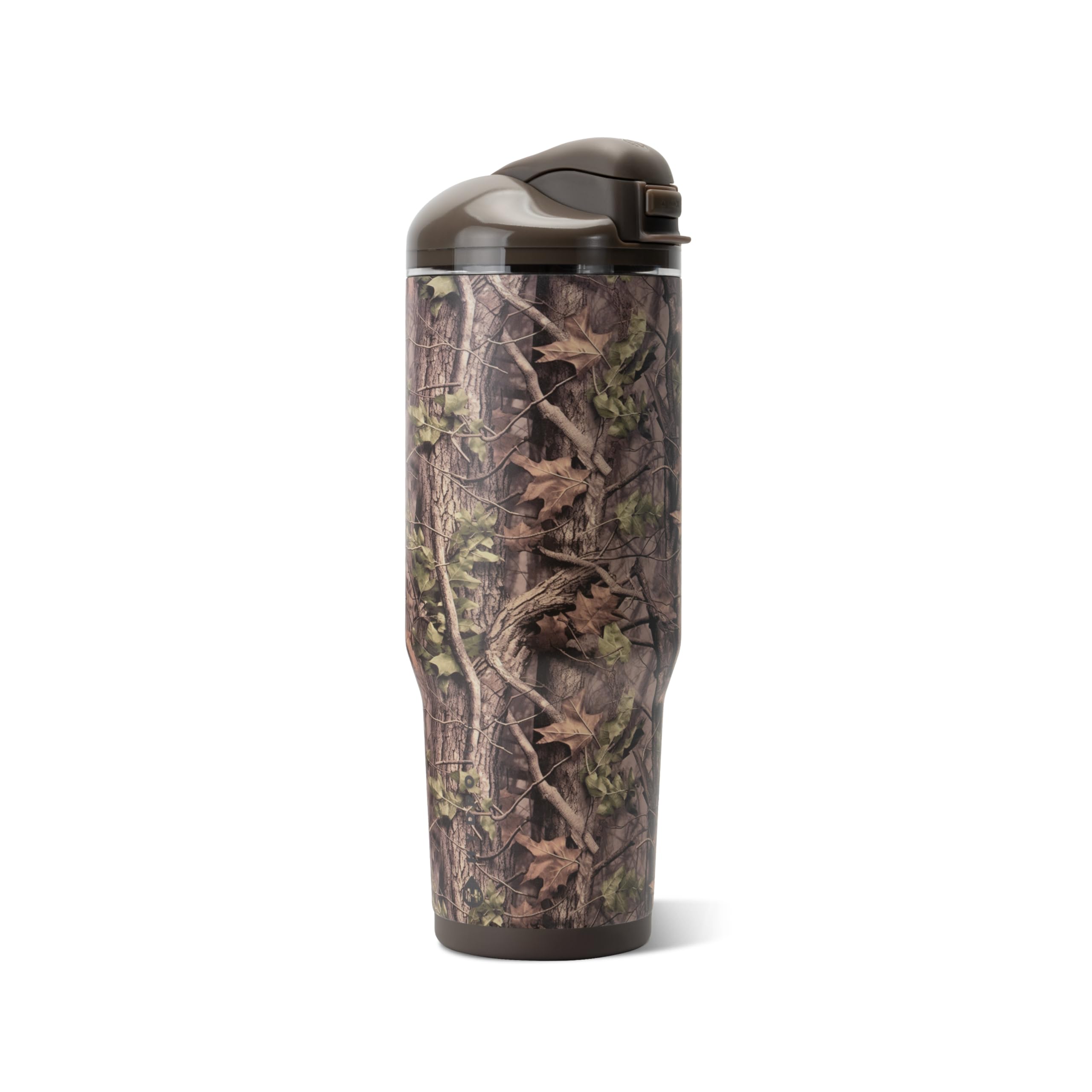 HydroJug Ease2o Water Bottle with Straw & Chug Lid, Stainless Steel, Vented Cap to Help Reduce Pressure, Water-Level Window, Cup Holder Friendly, Non-Slip Base – 40oz, Woodland