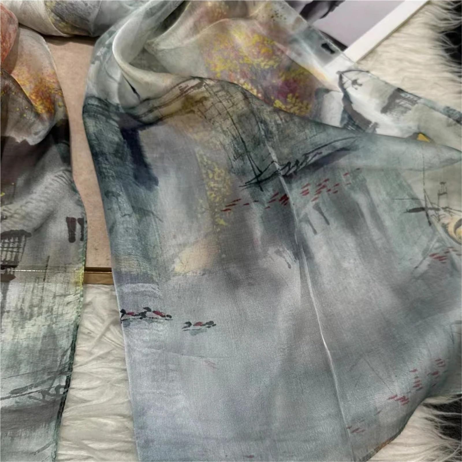 Primaverile Grande Leggera Sciarpa di seta scialle Donna Moda disegno floreale Sciarpe lunghe Avvolge da spiaggia in chiffon estiva 180 * 110 cm