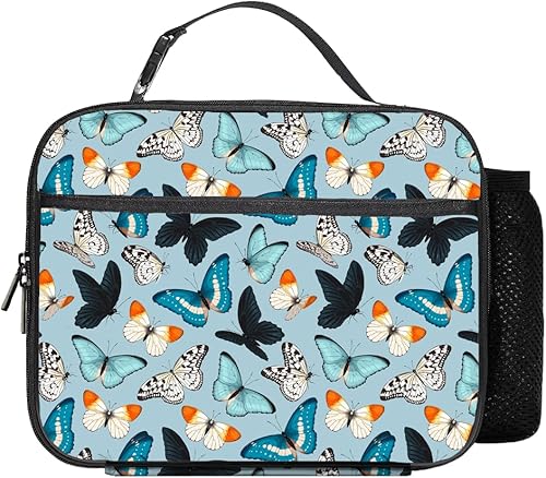 Miniatura 2 de PasTard Lonchera con diseño de mariposa, reutilizable, aislada, mantiene la comida más fresca, bolsa térmica para el almuerzo para mujeres y hombres