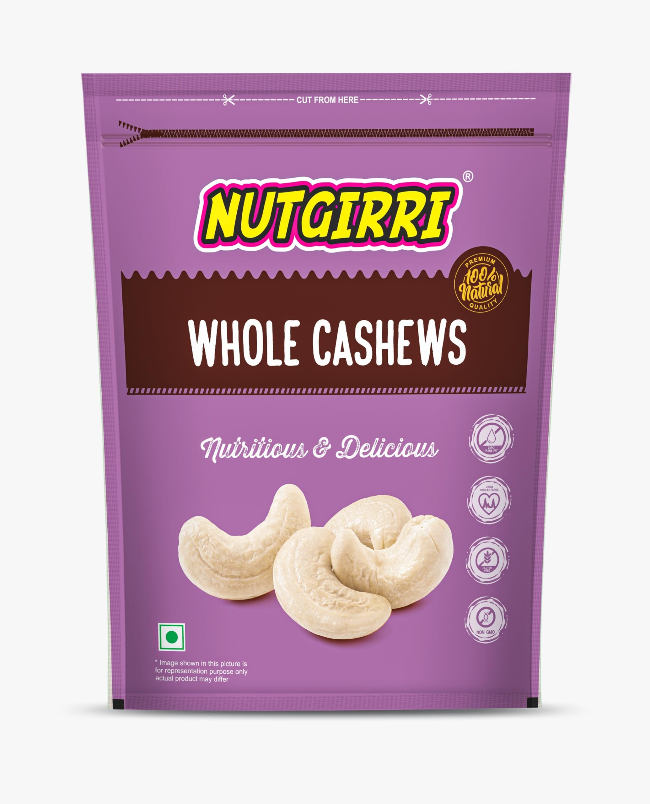 Nutgirri Whole Cashews 100g | 100% Natural Premium Kaju Nuts | Plant-Based & Gluten-Free | High Fiber, Crunchy & Vitamin-Rich Healthy Snack | Perfect for Daily Nutrition (100g) (B0BYCW5PZX) Amazon Price History, Amazon Price Tracker