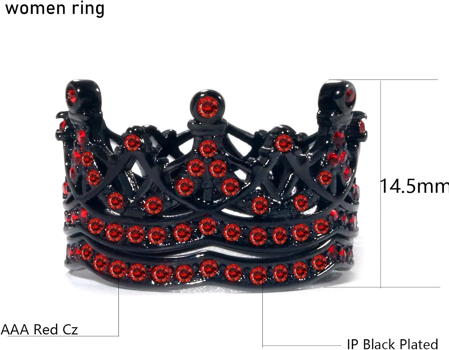 Couple Rings Black Crown Matching Ring Bridal Sets Blue Cz Womens Wedding Ring Sets for Him and Her Wedding Bands
