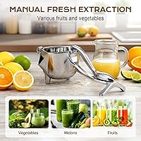 Vista 4 de Exprimidor de jugo de mano de aluminio, exprimidor manual de aluminio, 2026 nuevo exprimidor manual resistente para limón, naranja, lima, extractor