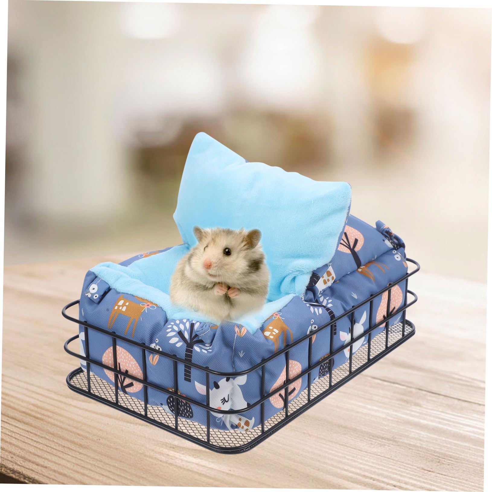Meerschweinchen Hängematte aus Metall und Baumwolle Blau