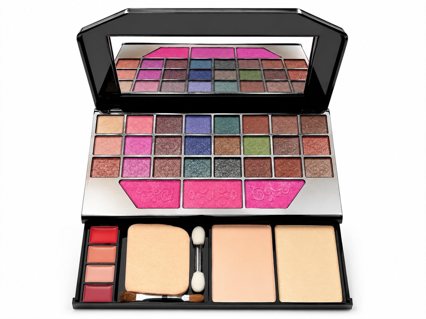 Beracah All-in-One Makeup Kit Palette for Women & Girls | Eyeshadow, Blush, Lip Color, Face Powder with Mirror, Applicator & Brush | Professional Cosmetic Combo-image-49