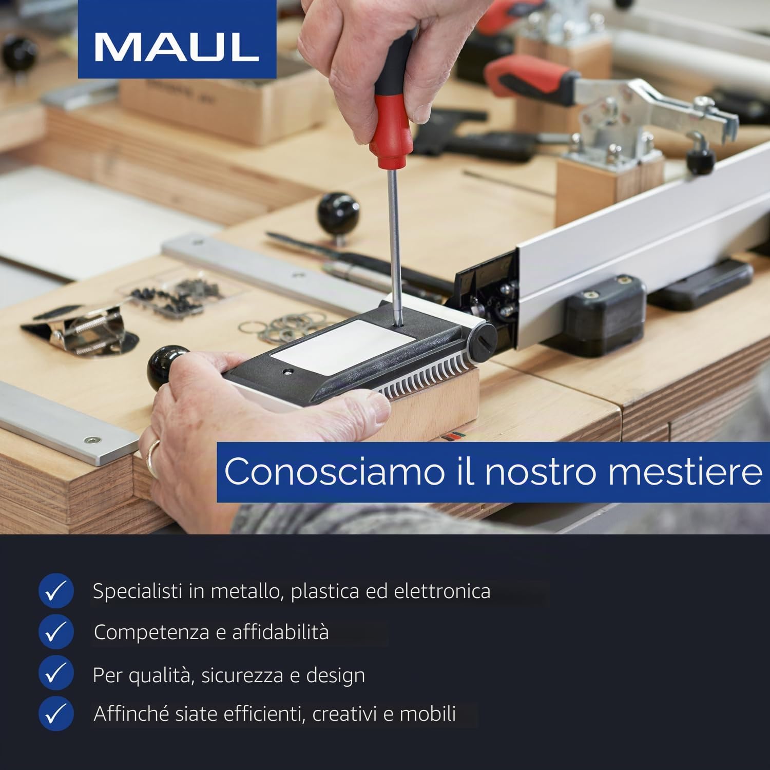 MAUL 8261202 LED Lupenleuchte | ingrandimento preciso, luce regolabile, testa orientabile, base stabile, ideale per lavori di dettaglio