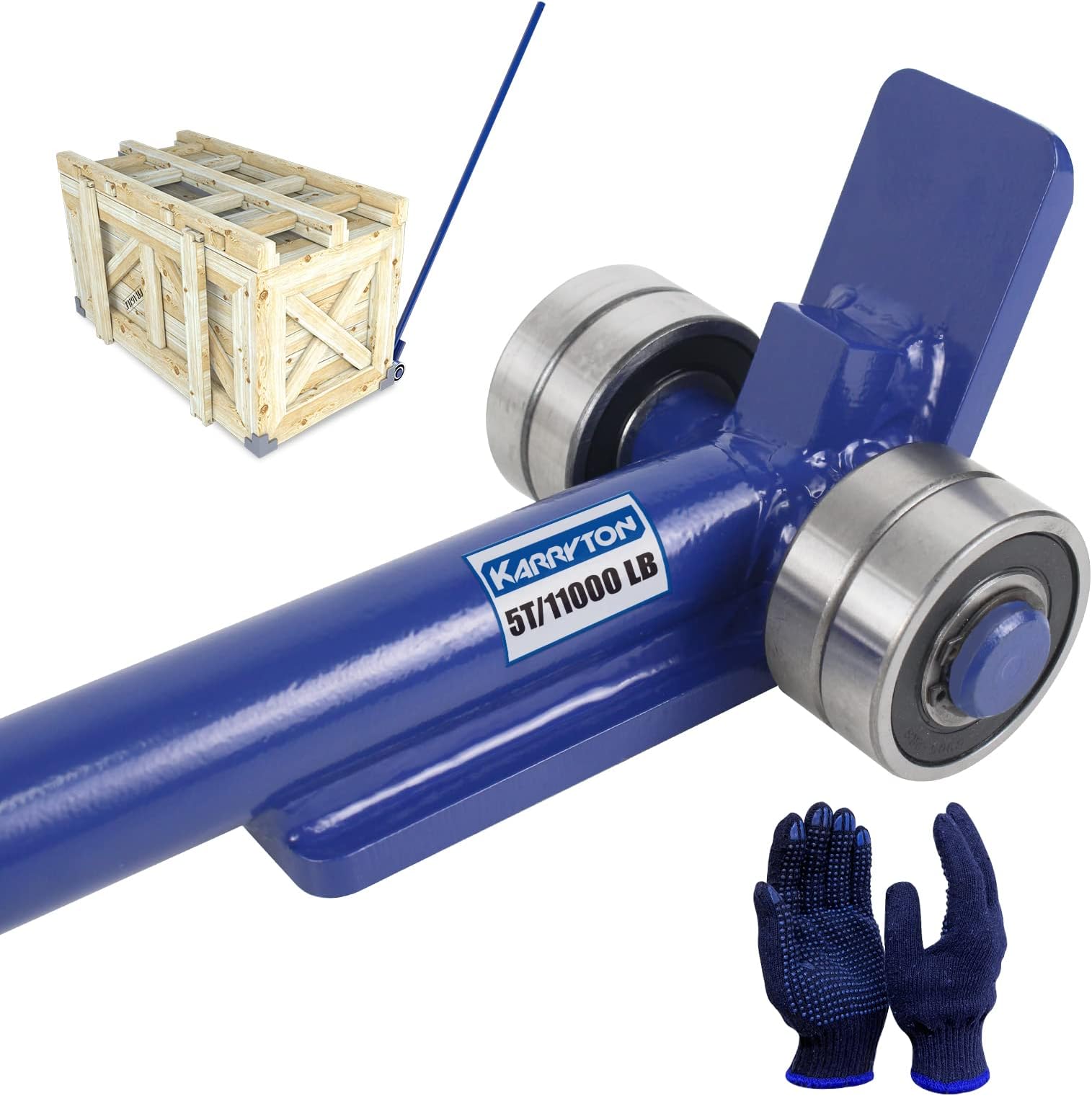 プライレバーバー 5T/1000ポンド 耐荷重5フィート 長さ5フィート スチールハンドル プライレバーバー 高耐久機器の取り扱い 優れたハンドツール 4つの産業用ベアリング付き (5T-5フィート)