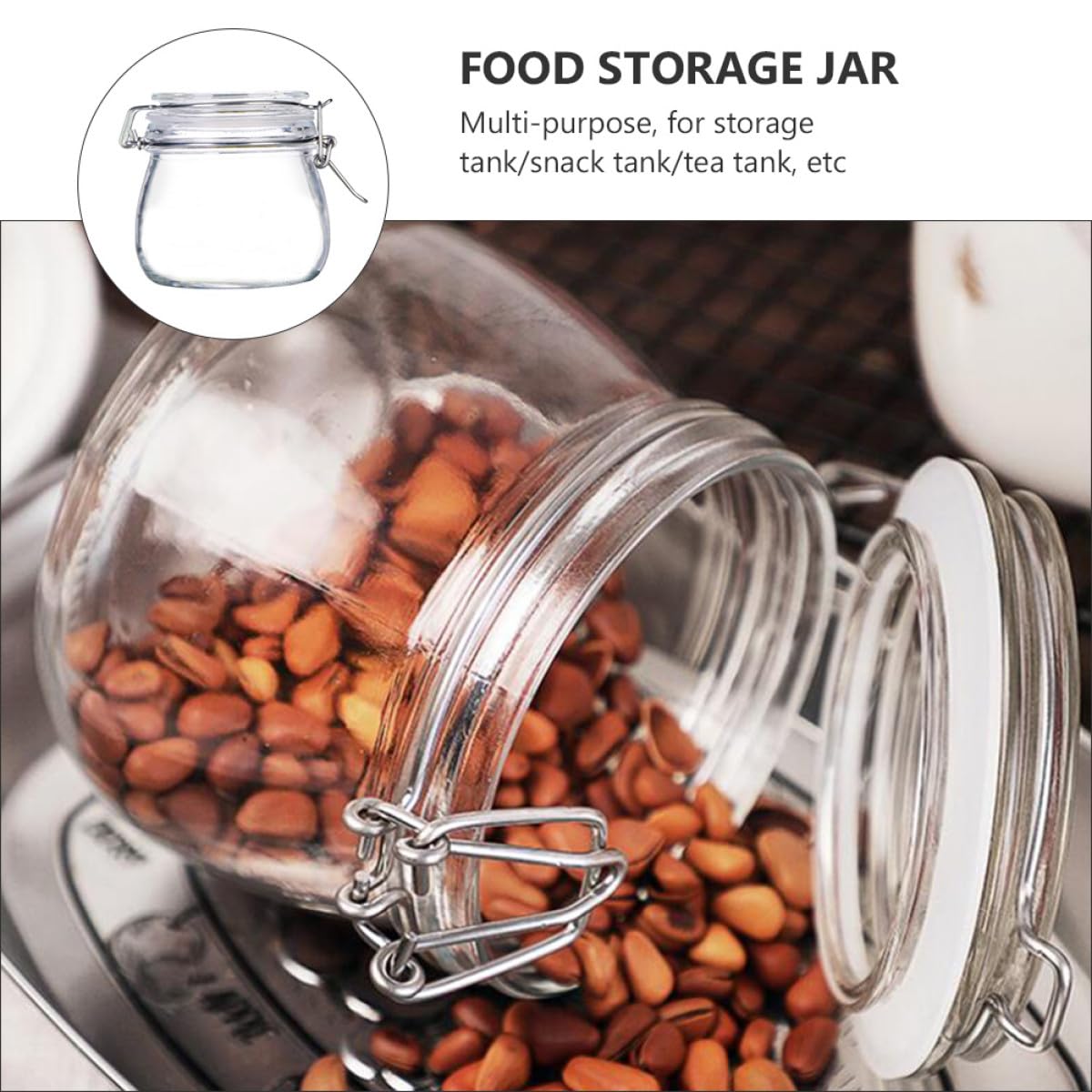 Lurrose Set da 3 Barattoli Sigillati in Vetro Borosilicato 500ml con Chiusura a Fibbia, Contenitori Ermetici per Alimenti e Sottaceti, Barattoli per Conservazione Cucina Multiuso