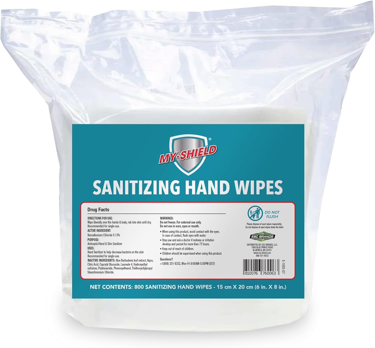 800 ct Sanitizing Wipes FDA Registered, (Case of 4 rolls/800 wipes each). FDA Registered