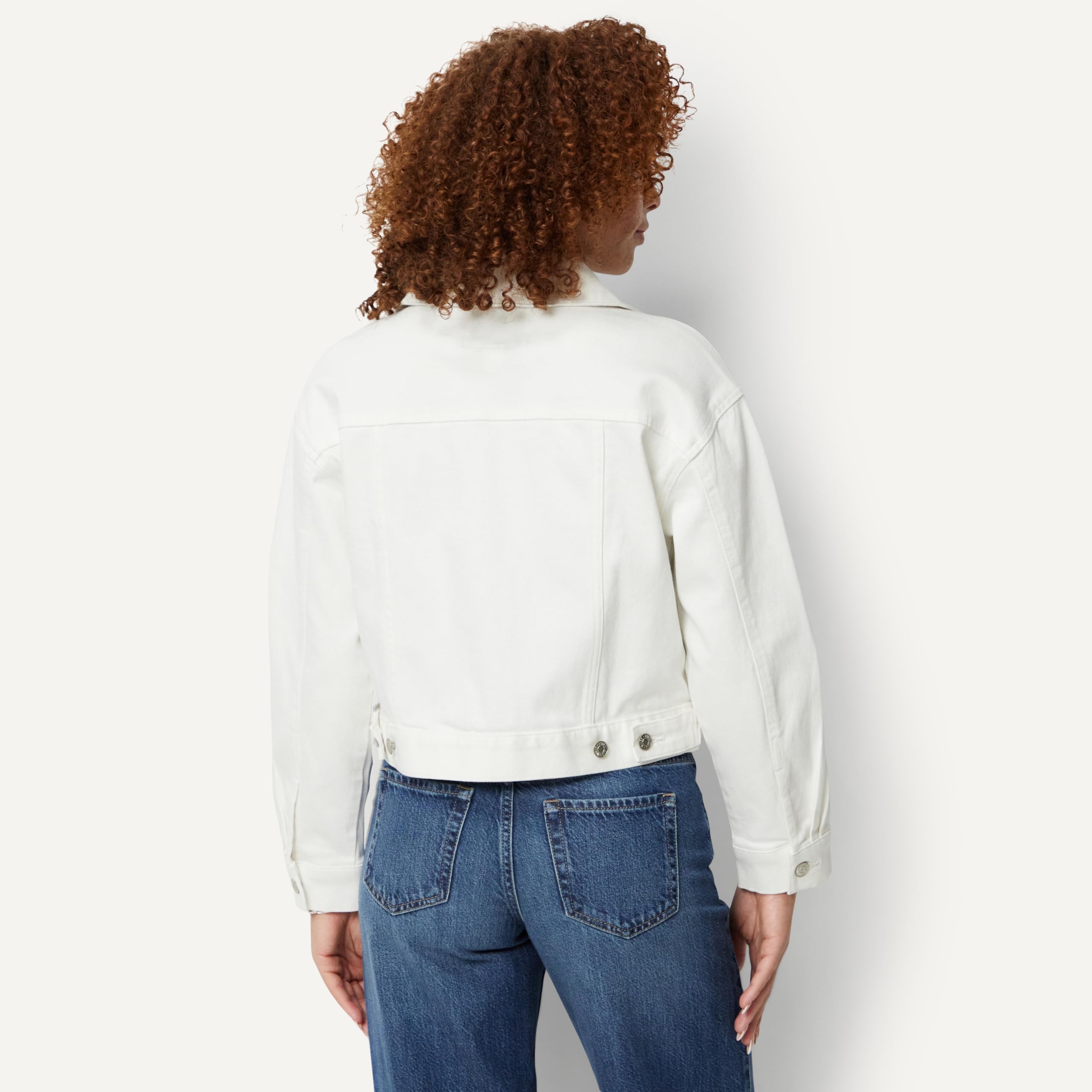Amazon Essentials Donna Giacca di Jeans Corta Elasticizzata Bassa vestibilità Comoda