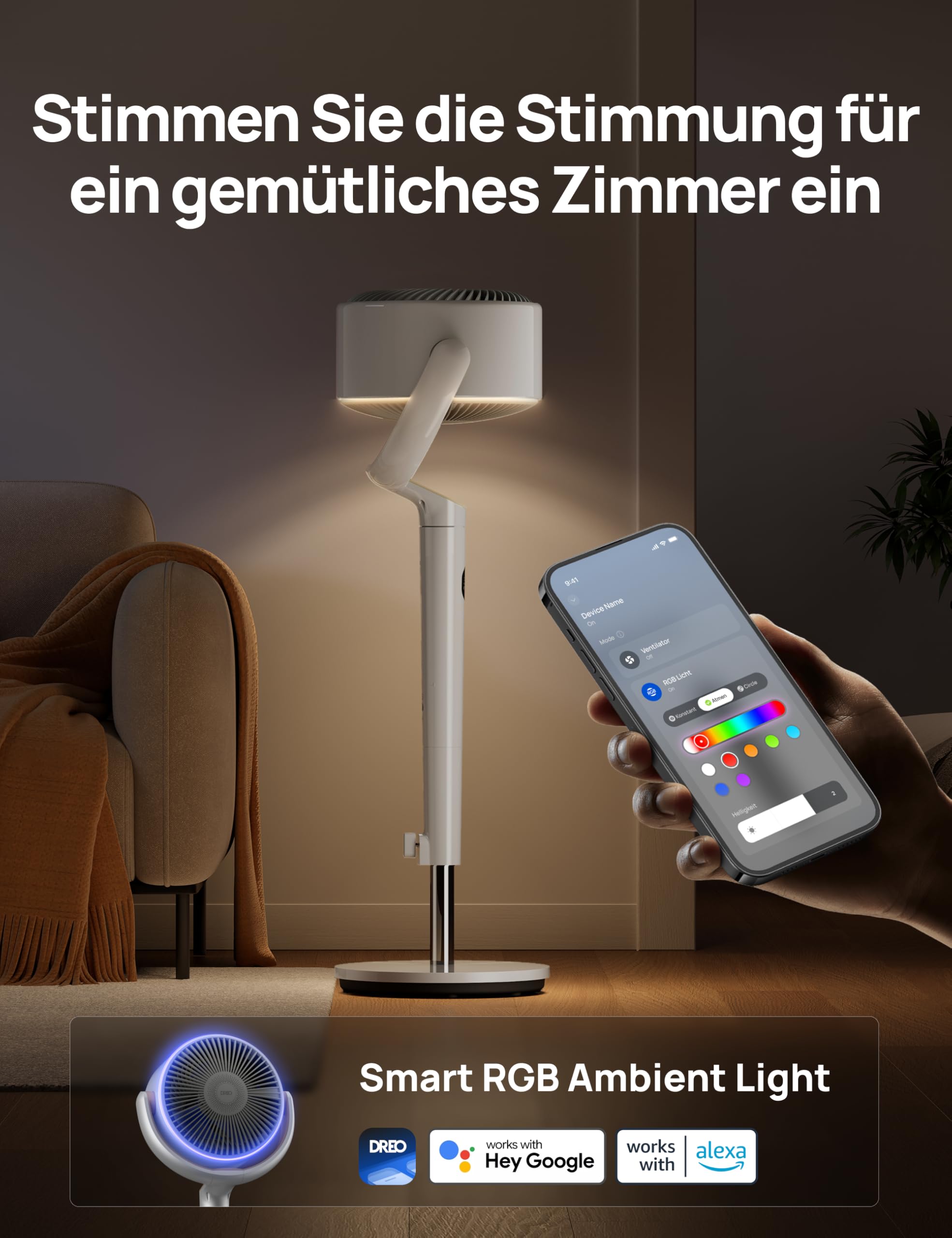Dreo Smart Standventilator mit RGB Light – Bild 3