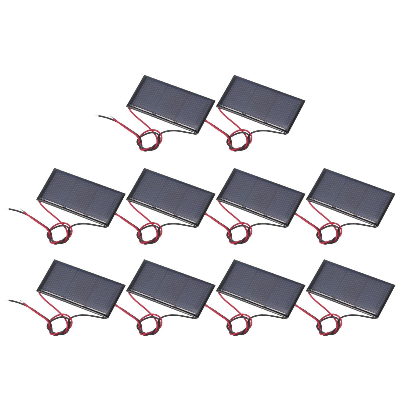 sourcing map Lot de 10 mini panneaux solaires 1,5 V 0,24 W 160 mA - Petit panneau solaire polycristallin avec 2 câbles pour jouets électriques - Chargeur - 60 mm x 30 mm