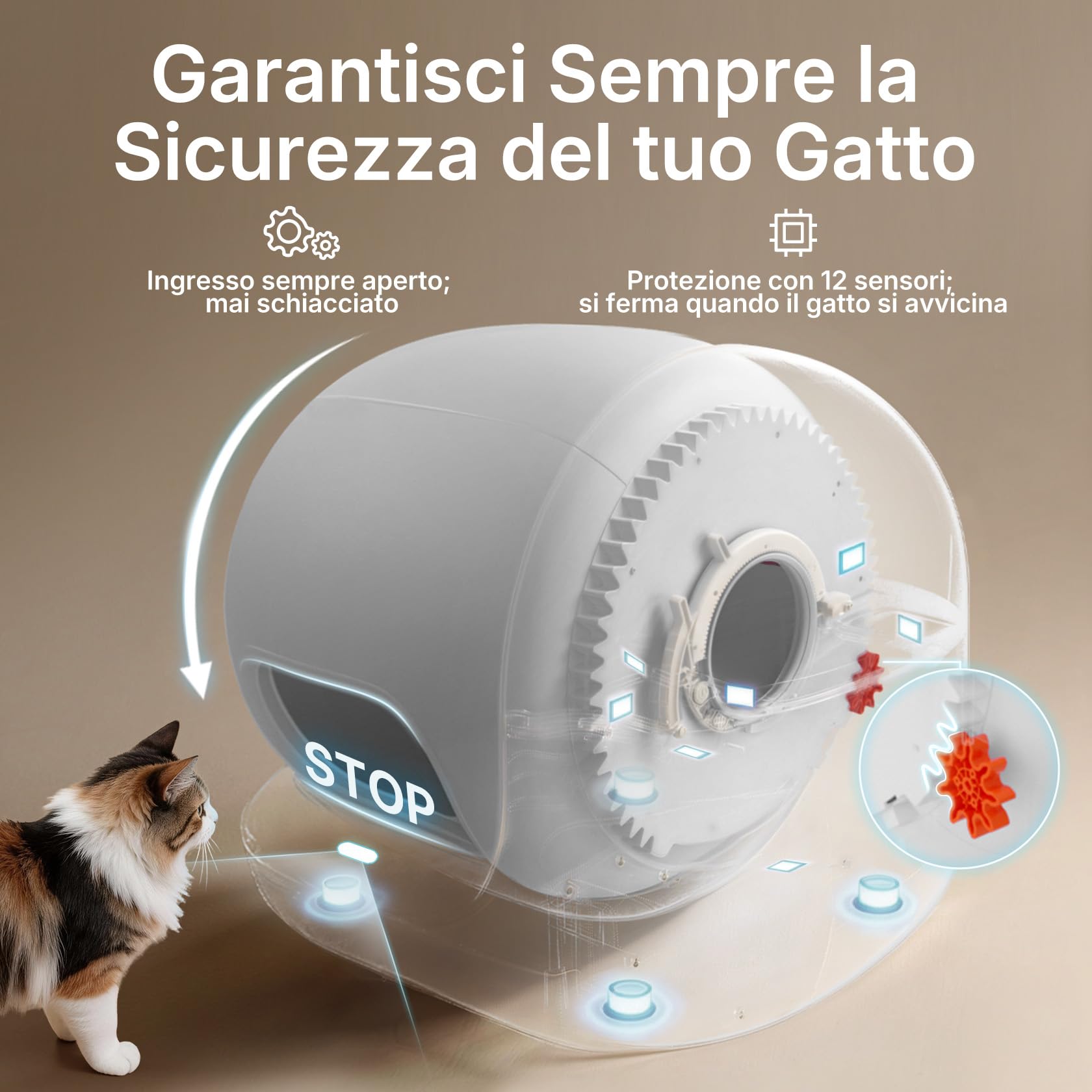 PETKIT PUROBOT MAX 3 Lettiera Gatto Autopulente, Ampio Ingresso, Spazio 76L, Doppio Sistema Deodorante, Design Anti-Perdite, xSecure Anti-Intrappolamento, Controllo App, Ideale per Famiglie Multigatto