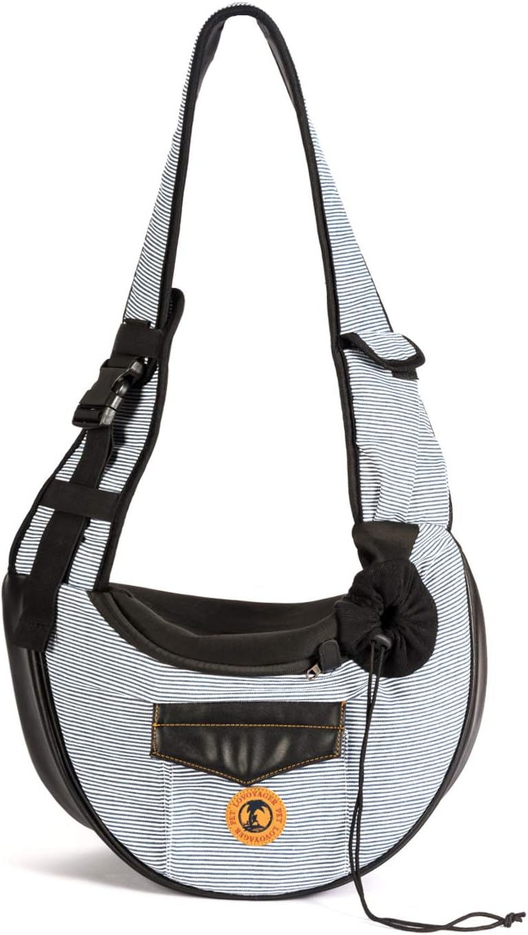 ARELLA Dog Sling Carrier for Small Dogs Sling for Carrying 6 lbs to 11 lbs Sling Bag Pet Carrier with Adjustable Shoulder 2 Pockets…
