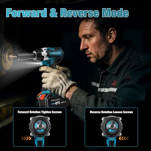 Miniatura 6 de Llave de impacto inalámbrica de 12 pulgada, 406 pies-libras (550 N.m), pistola de impacto eléctrica sin escobillas de 21 V, con velocidad de 4