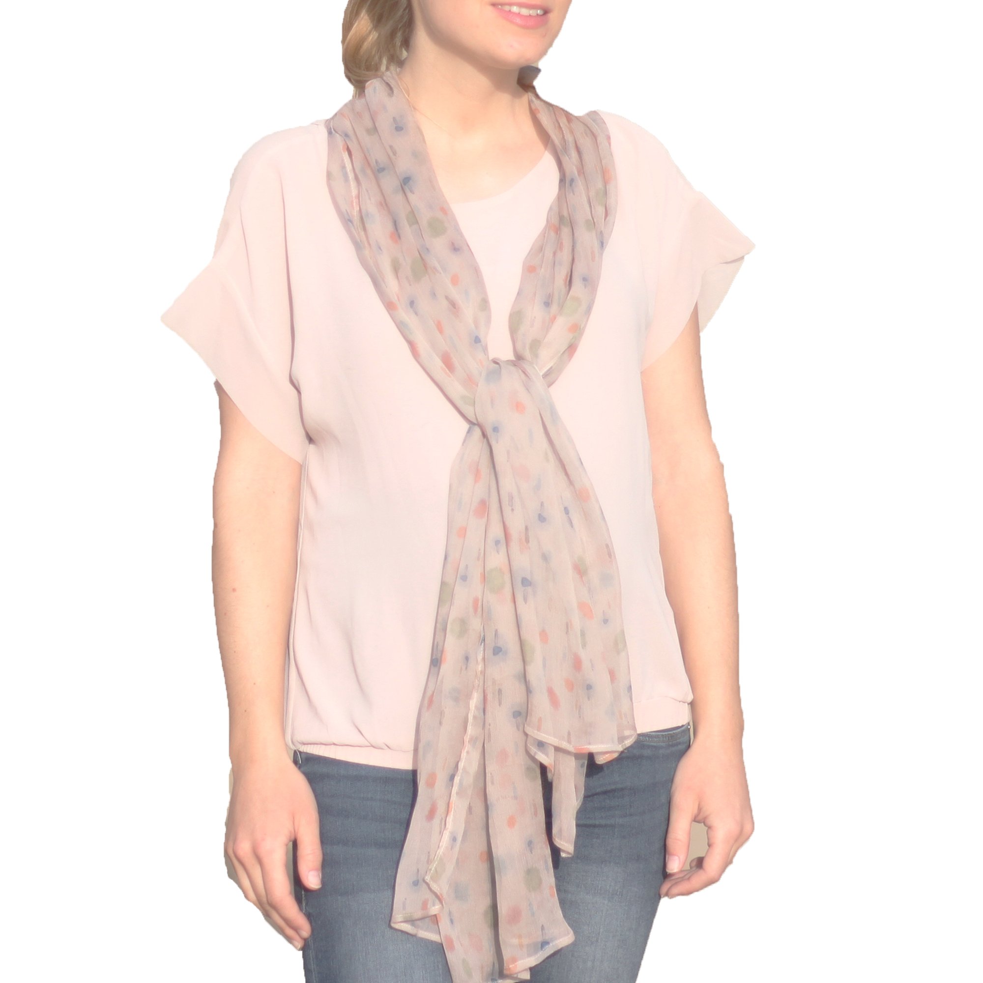 Fular de Seda Estampado Pañuelo de Cuello Chal de Seda Suave y Ligero, 100% Seda Natural, Hecho en España