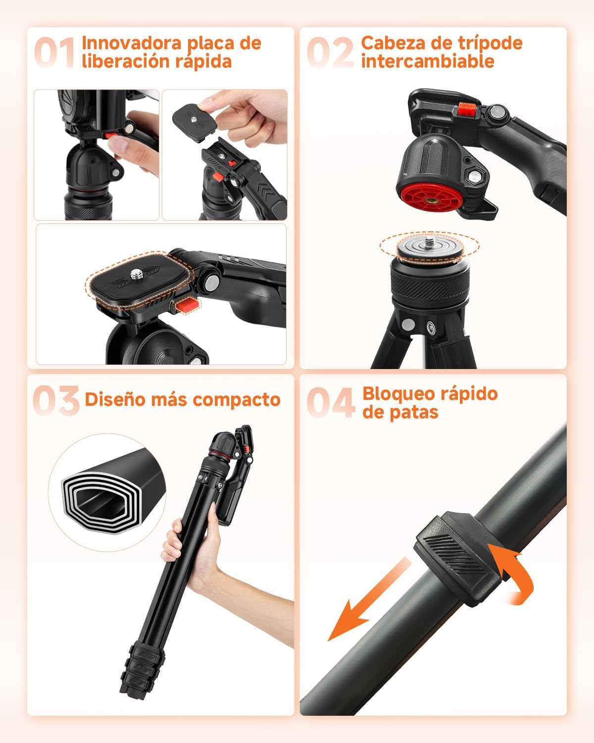 Steps for attaching and detaching the quick release plate