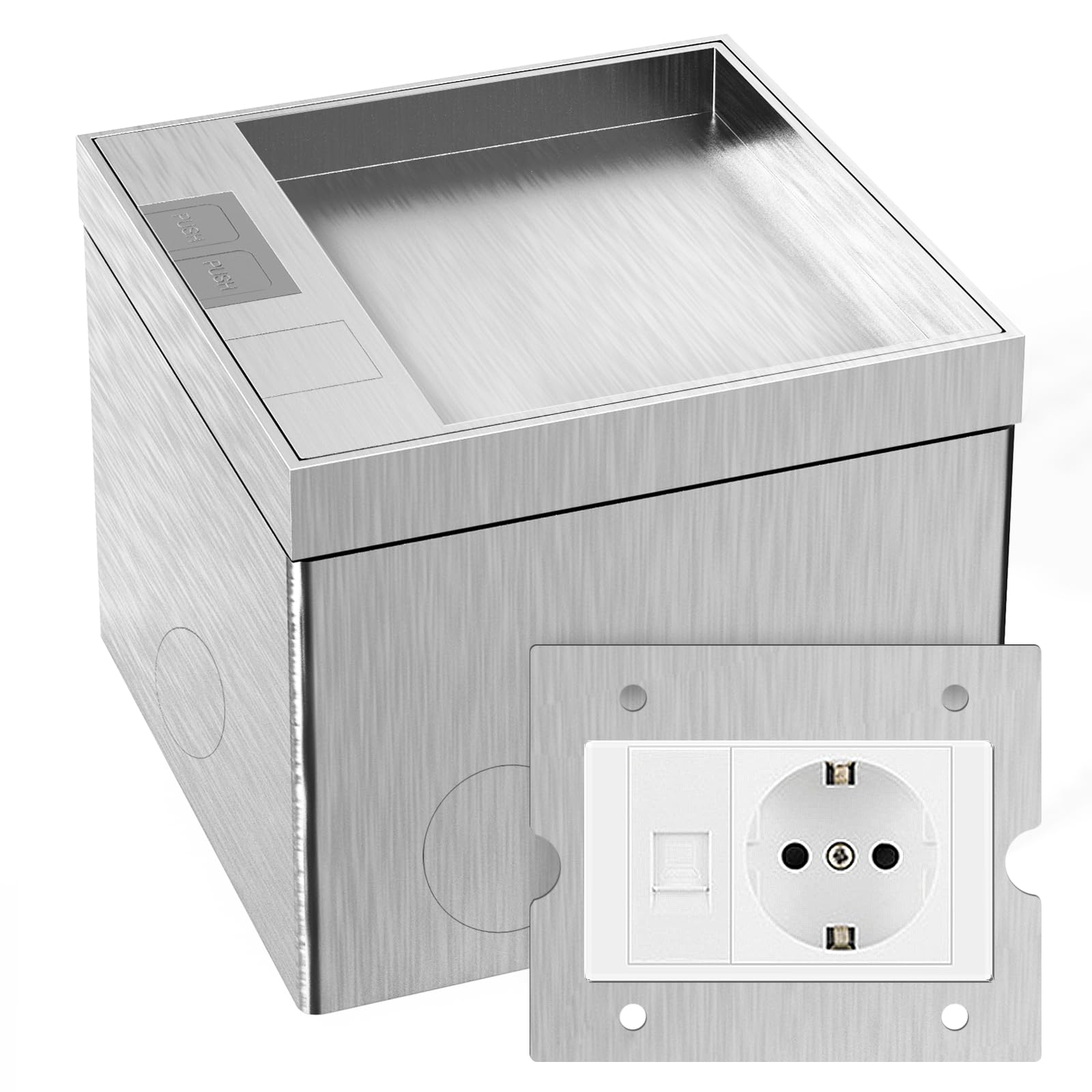 Presa Elettrica Esterno, Presa di Corrente a Pavimento per Interni con spina AC 250V/16A/HDMI, Presa Elettrica Impermeabile in Acciaio Inox per Casa, Uffici/Tappeti per Pavimenti in Marmo