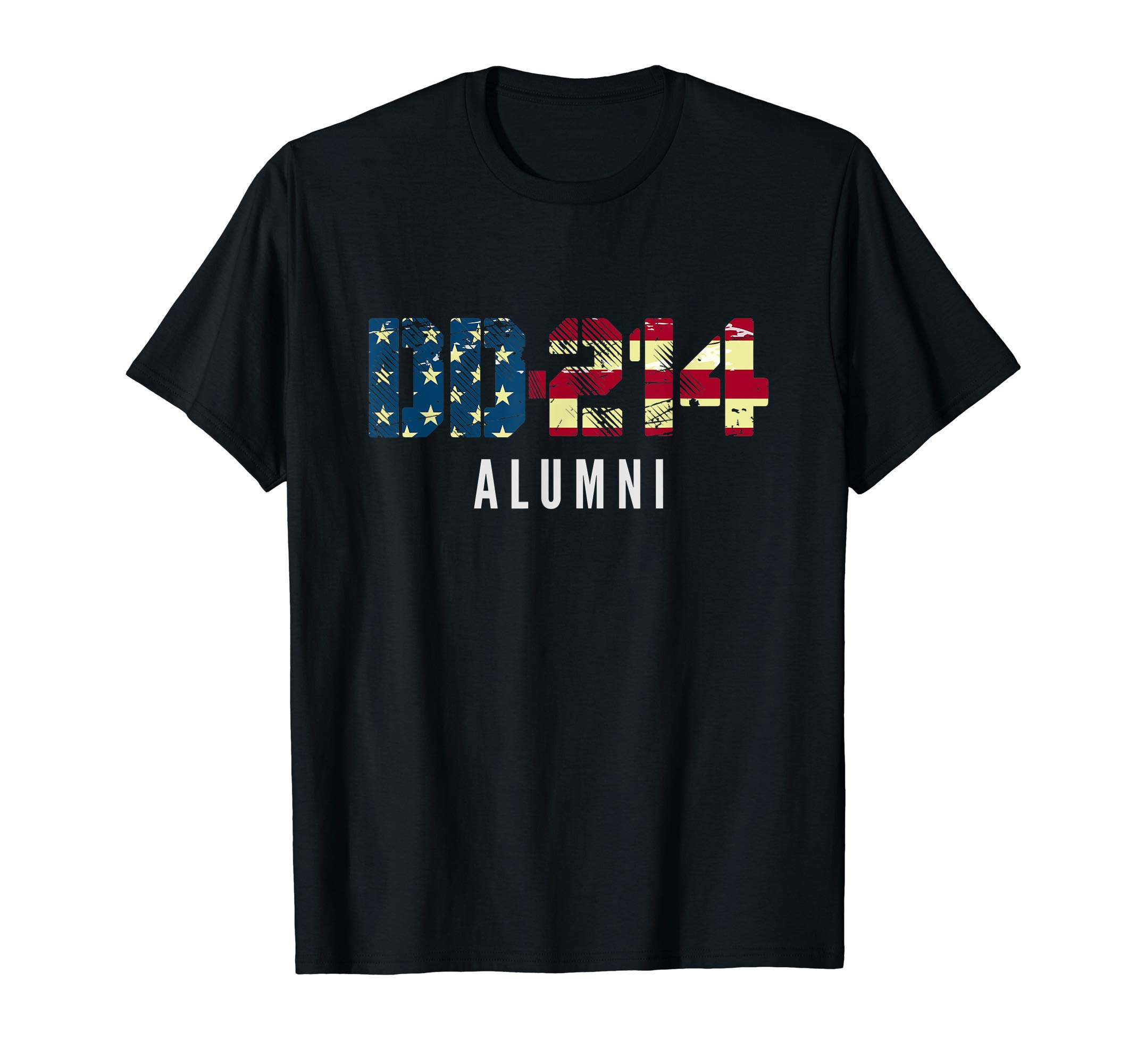 USA Armed ForcesDD-214 US Alumni Distressed Military T-Shirt