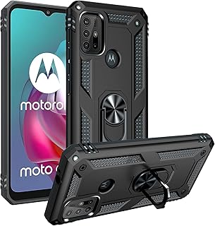 ZHXNCASO Capa para Motorola Moto G30/ G20/ G10 Anti Impacto Dupla Camada Grau Militar Capinha de Armadura à Prova de Choque com Suporte (Black,Moto G30/ G20/ G10)