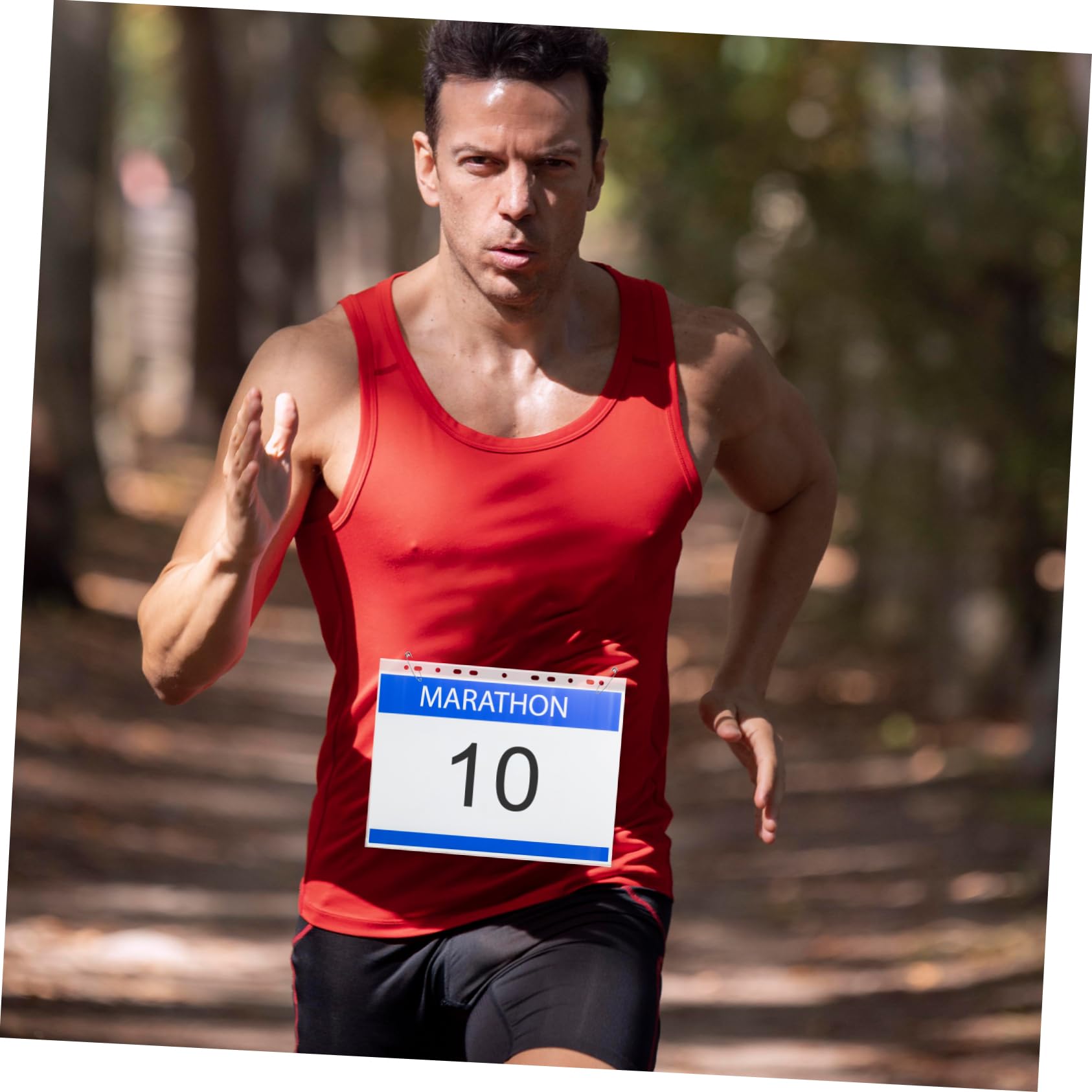 WOONEKY Porte-dossard Transparent en PVC Étanche 100 Pièces Paquet D'affichage pour Dossard De Course pour Événements Pratique pour Entraîneurs Et Arbitres