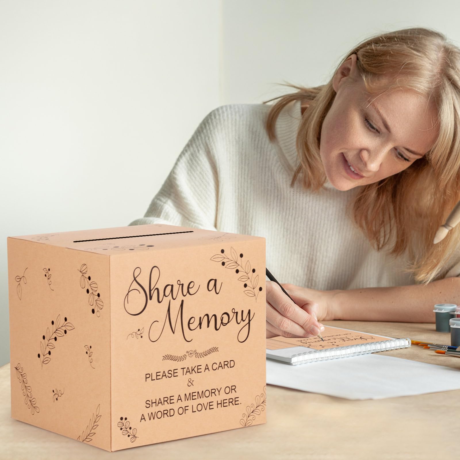 Lot De 50 Cartes 'Lily Share A Memory' Avec Boîte Pour Célébration De La Vie / Obsèques