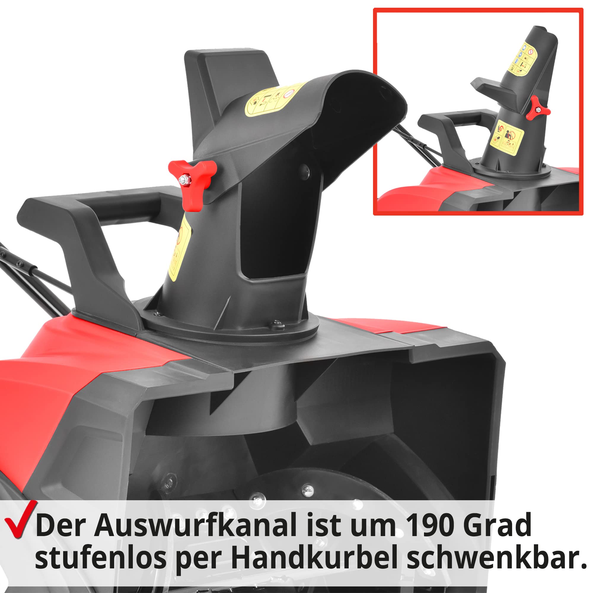 HECHT Elektro Schneefräse 2000 Watt 51 cm Arbeitsbreite LED-Scheinwerfer 33 cm Arbeitshöhe 9 m Auswurfweite