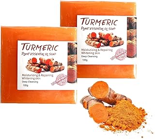 Soap Bar for Face Body - Ginger Bath Soap - Turmeric Soap for Hyperpigmentation, Moisturizing Deep Clean Effectively Ginger Soap - Turmeric Skin Brightening Soap Natural Soap Bar for All Skin (2PCS)
