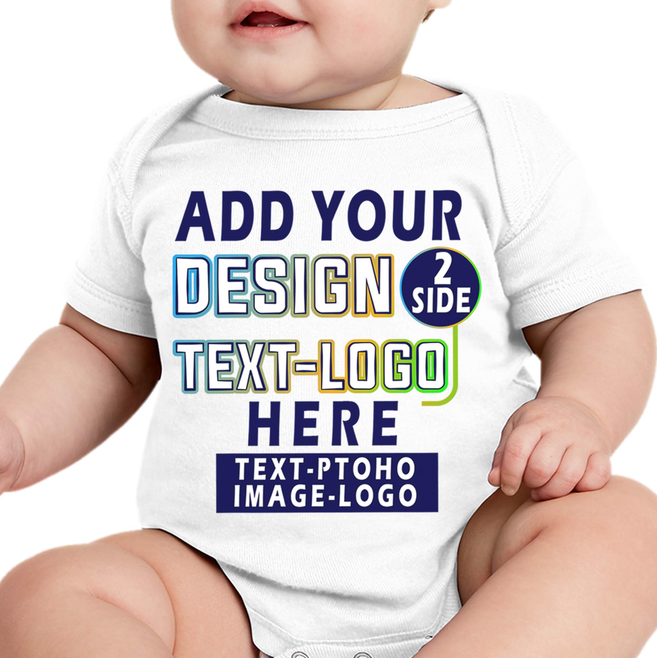 NACRE APPAREL Custom Baby Bodysuits Add Your Own Design Photo Image Text Personalized Infant Bodysuit