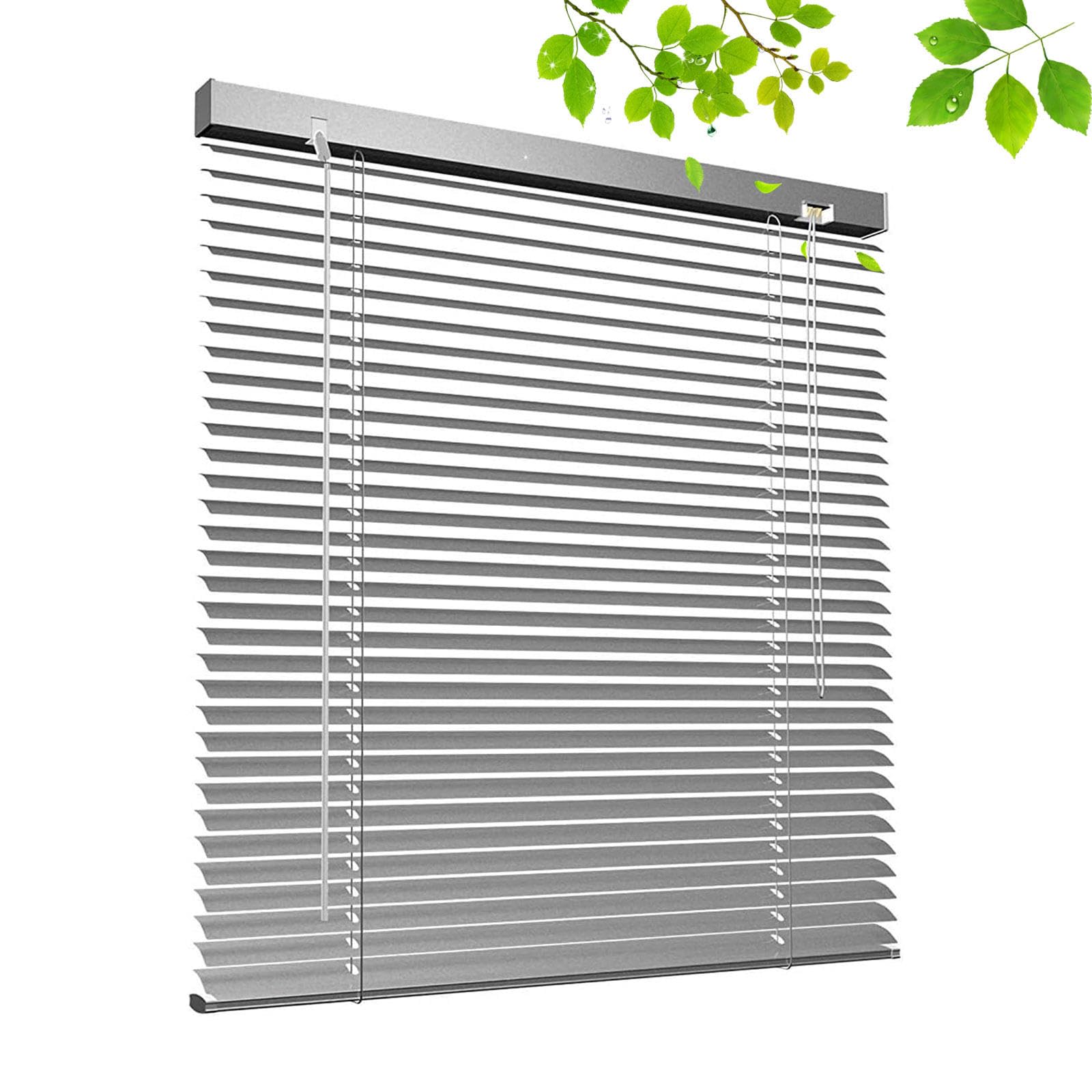 Suwooy W×H Aluminium Blackout Venetian Blinds 50Cm 60Cm 80Cm 90Cm 100Cm 110Cm 120Cm Wide,Silver Grey Horizontal Blinds,Shutters For Windows,25Mm Slats Venetian Blinds,Easy Fit Curtains,-50×150Cm(20*59In)