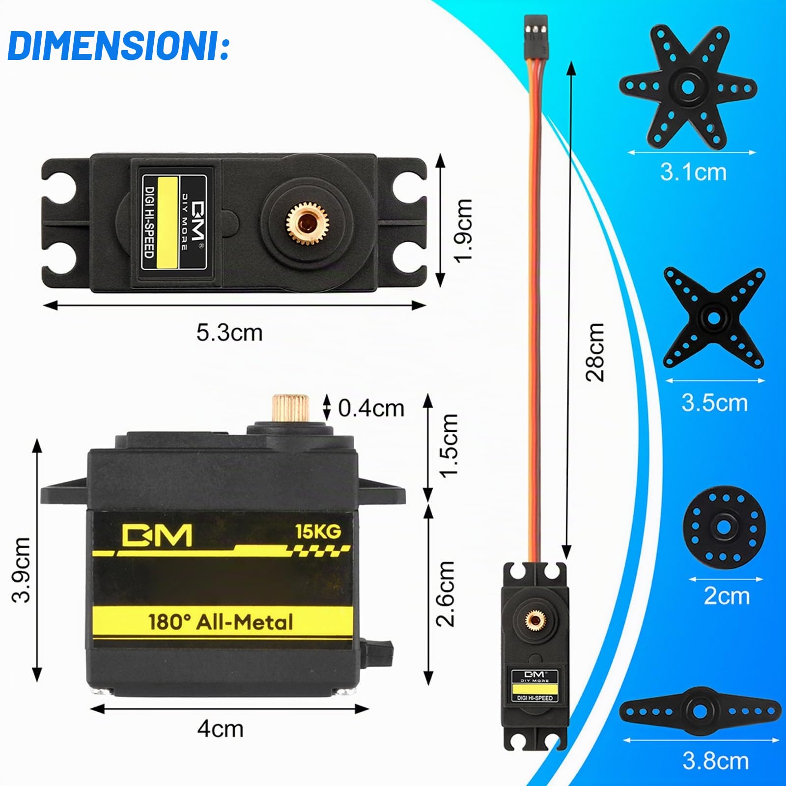 diymore 6PCS Metal Gear High Speed Torque servo Motore Digitale servo per RC Elicottero Aereo Auto Barca Robot Controlli