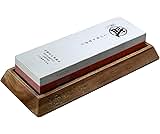 MITSUMOTO SAKARI Japanese Whetstone, Professional Kitchen 1000/3000 Grit Knife Sharpeners, Anti-Slip Seat Sharpener Sharpening Stones