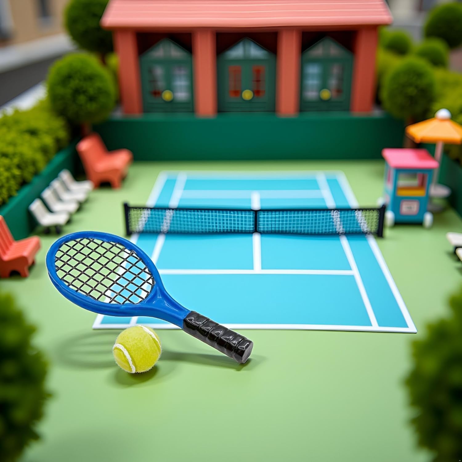 Miniature Tennis Racket Dollhouse Sports Decor Miniature Tools Micro Toys Tennis Racket Tennis Racket Women Desktop Mini Tennis Racket Funny Minihouse Tool - Image 4