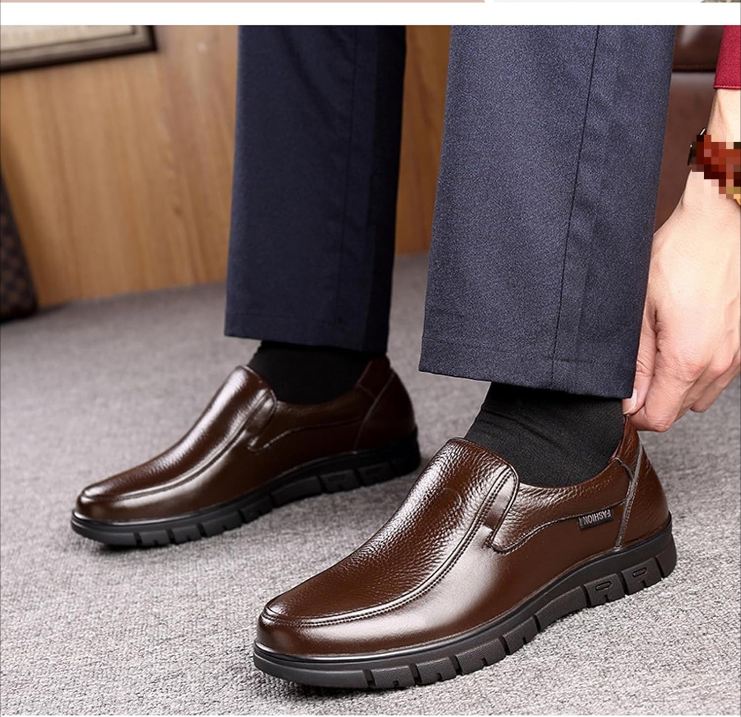 Mocasines de cuero para hombre, cómodos, suaves, clásicos, para conducir, negocios, trabajo, oficina, uso diario
