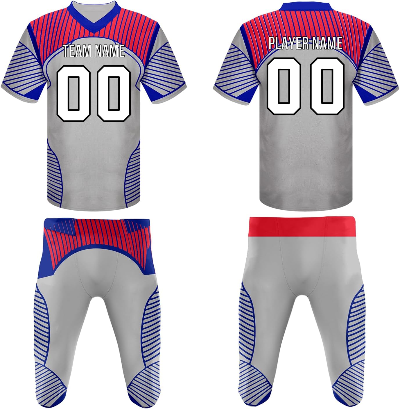 SGS Sports Gear Custom Football Uniforms, Personalized Reversible or Standard Design with Name & Number for Unisex