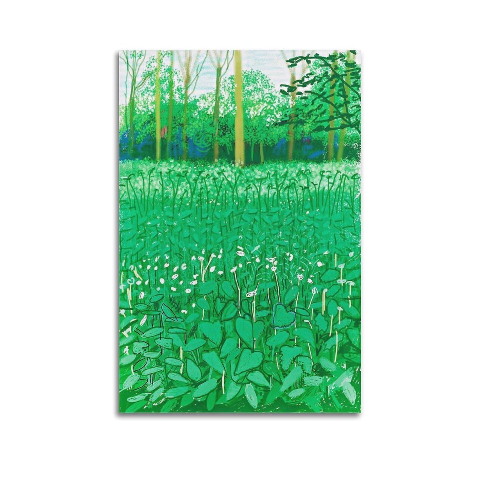 Ckjenjbkm Unframe-Style David Hockney Vintage Abstractwall Art Beige Posters Aesthetic Canvas Wall Art Print Home Decor For Bedroom Living Room12x18inch(30X45cm)