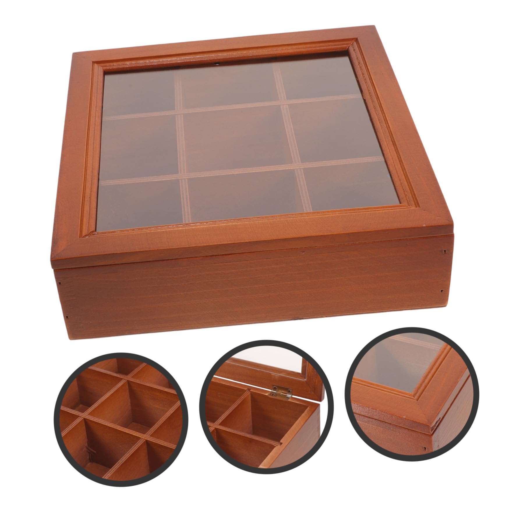 Organizer Teebeutelbox mit 9 Fächern für Tee Kaffee Zuckerpäckchen Transparenter Deckel Multifunktional für Küche Schreibtisch