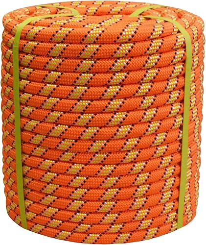 Miniatura 23 de Cuerda de poliéster doble trenzada (1/2 pulgada x 150 pies), cuerda de aparejo de arborista fuerte, 48 hebras para trabajo en árboles, escalada